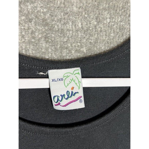 Arli Ixtapa Mexico‎ Palm Tree Short Sleeve Dress Cover Up Womens Size XL Black - Picture 3 of 8